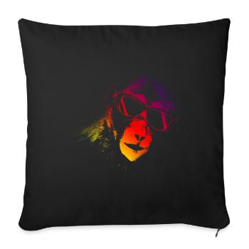 Monkey DJ mit Kopfhörer und Sonnenbrille Geschenki - Sofakissenbezug 45 x 45 cm - Schwarz - Vorne