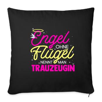Junggesellinnenabschied Brautjungfer Hochzeit Trau - Sofakissenbezug 45 x 45 cm - Schwarz - Vorne