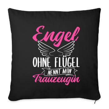 Junggesellinnenabschied Brautjungfer Hochzeit Trau - Sofakissenbezug 45 x 45 cm - Schwarz - Vorne