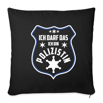 Polizei Polizeibeamtin Geschenk Verbeamtung Polizi - Sofakissenbezug 45 x 45 cm - Schwarz - Vorne