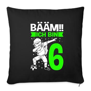 Junge Fußball Dab-Motiv Tanzen Geschenkidee Geburt - Sofakissenbezug 45 x 45 cm - Schwarz - Vorne