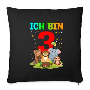 Kind Geburtstagsgeschenk Tiere Farm Zoo Geschnenki - Sofakissenbezug 45 x 45 cm - Schwarz - Vorne
