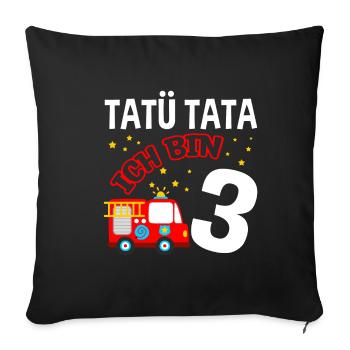 Blaulicht Feuerwehrauto KiTa KiTaoutfit Feuerwehr - Sofakissenbezug 45 x 45 cm - Schwarz - Vorne
