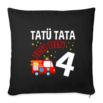 Feuerwehrwagen Kind Kindergartenkind Feuerwehr KiG - Sofakissenbezug 45 x 45 cm - Schwarz - Vorne