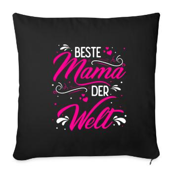 Mutter Muttertag Spruch Lieblingsmama Liebe zur Ma - Sofakissenbezug 45 x 45 cm - Schwarz - Vorne