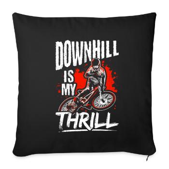 MTB Downhill Biker Mountainbiker Geschenk MTB Bekl - Sofakissenbezug 45 x 45 cm - Schwarz - Vorne