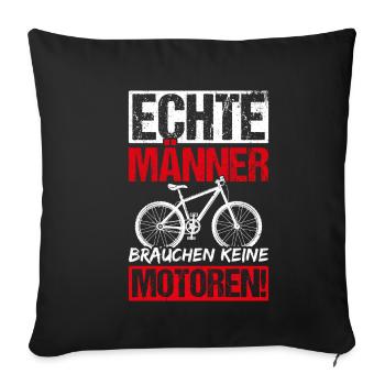 MTB Mountainbiker Spruch Fahrradfahrer Rennrad Ges - Sofakissenbezug 45 x 45 cm - Schwarz - Vorne
