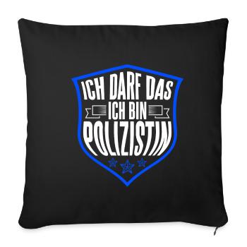 Polizei Polizeibeamtin Geschenk Verbeamtung Polizi - Sofakissenbezug 45 x 45 cm - Schwarz - Vorne
