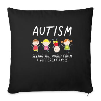 Sensibilisation à l’autisme Don autistique Tolérance Autisme - Housse de coussin décorative 45 x 45 cm - noir - Devant