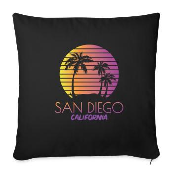 San Diego California USA Gift California - Sofa pillowcase 17,3'' x 17,3'' (45 x 45 cm) - black - Front