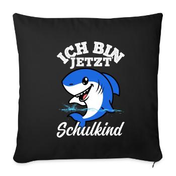 Ich Bin Jetzt Schulkind - Hai Designs Schüler Schu - Sofakissenbezug 45 x 45 cm - Schwarz - Vorne