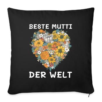 BESTE Mutti DER WELT Geschenk - Sofakissenbezug 45 x 45 cm - Schwarz - Vorne