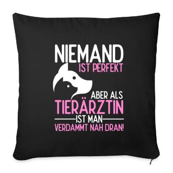 Tierärztin Bester Job Tiere Tierliebhaber Geschenk - Sofakissenbezug 45 x 45 cm - Schwarz - Vorne
