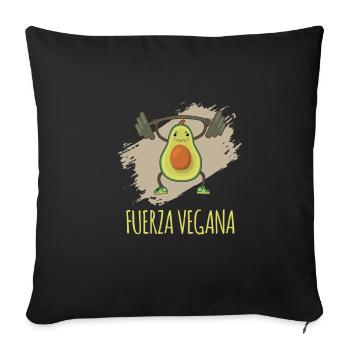 Vegan Fuerza Vegana Lustiger Spruch Veganer - Housse de coussin décorative 45 x 45 cm - noir - Devant