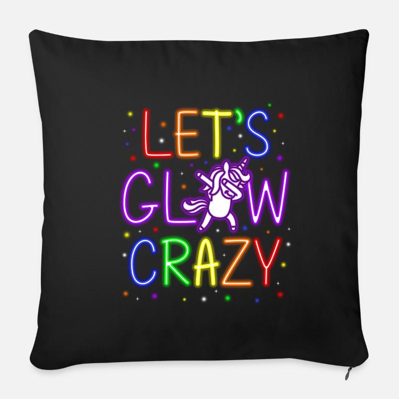 Let's Glow Crazy Unicorn Best Mom Outfit Gift Part - Sofakissenbezug 45 x 45 cm - Schwarz