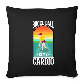La pétanque est mon cardio - Housse de coussin décorative 45 x 45 cm - noir - Devant