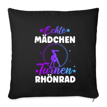 Turnen Rhönrad Gymnsatik Turntrainer Sportverein T - Sofakissenbezug 45 x 45 cm - Schwarz - Vorne