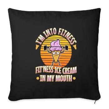 Im into fitness ice cream - Sofakissenbezug 45 x 45 cm - Schwarz - Vorne