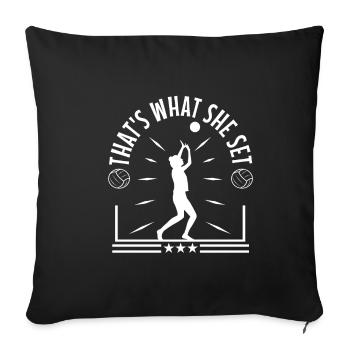 Thats what she set volleyball - Sofa pillowcase 17,3'' x 17,3'' (45 x 45 cm) - black - Front