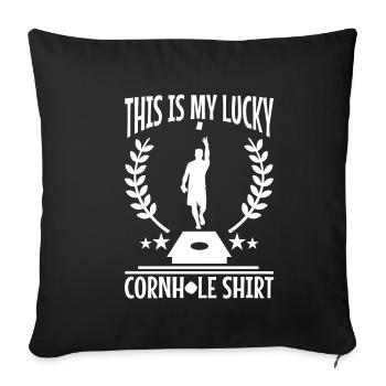 C’est ma chemise porte-bonheur en cornhole - Housse de coussin décorative 45 x 45 cm - noir - Devant