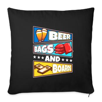 Cornhole - Beer Bags and Boards - Sofa pillowcase 17,3'' x 17,3'' (45 x 45 cm) - black - Front
