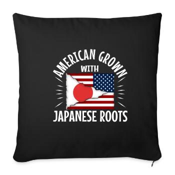 American grown with japanese roots - Sofa pillowcase 17,3'' x 17,3'' (45 x 45 cm) - black - Front