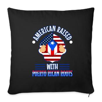 American raised with puerto rican roots - Sofakissenbezug 45 x 45 cm - Schwarz - Vorne