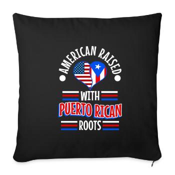 American raised with puerto rican roots - Sofakissenbezug 45 x 45 cm - Schwarz - Vorne
