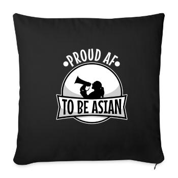 Fier d’être asiatique - Housse de coussin décorative 45 x 45 cm - noir - Devant