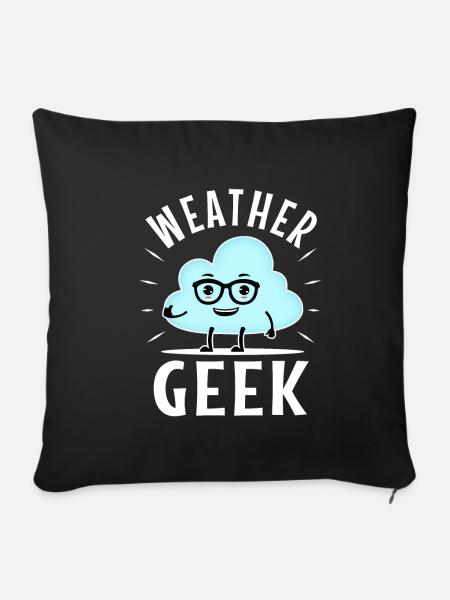 Weather Geek - Sofakissenbezug 45 x 45 cm - Schwarz