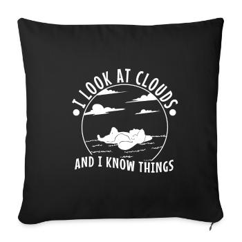 I Look At Clouds And I Know Things - Sofa pillowcase 17,3'' x 17,3'' (45 x 45 cm) - black - Front