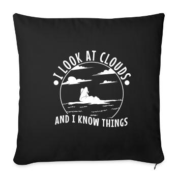 I Look At Clouds And I Know Things - Sofa pillowcase 17,3'' x 17,3'' (45 x 45 cm) - black - Front