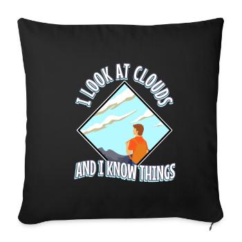 I Look At Clouds And I Know Things - Sofa pillowcase 17,3'' x 17,3'' (45 x 45 cm) - black - Front