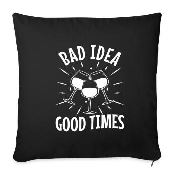 Mauvaise idée bons moments - Housse de coussin décorative 45 x 45 cm - noir - Devant