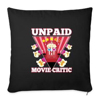 Unpaid movie critic - Sofa pillowcase 17,3'' x 17,3'' (45 x 45 cm) - black - Front