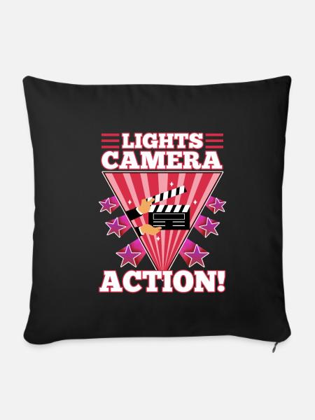 Lights camera action - Sofakissenbezug 45 x 45 cm - Schwarz