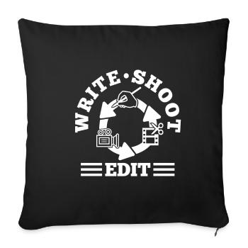 Ecrire Shoot Edit Répéter - Housse de coussin décorative 45 x 45 cm - noir - Devant