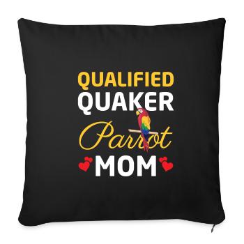 Quaker Perroquet Maman Perroquet Cadeau Oiseau - Housse de coussin décorative 45 x 45 cm - noir - Devant