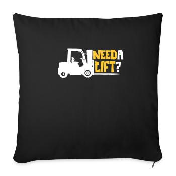 Forklift Forklift Warehouse Is Gift Forklift Driving - Sofa pillowcase 17,3'' x 17,3'' (45 x 45 cm) - black - Front