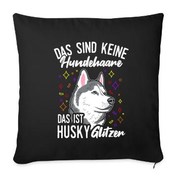 Husky Gassi Gehen Hundebesitzer Hund Geschenk Hund - Sofakissenbezug 45 x 45 cm - Schwarz - Vorne