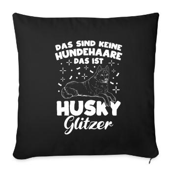 Husky Hundefan Hundebesitzer Hund Gassi Geher Hund - Sofakissenbezug 45 x 45 cm - Schwarz - Vorne