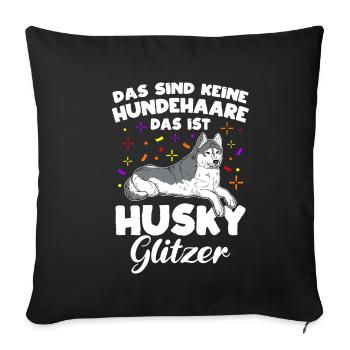 Husky Gassi Hundefan Hundebesitzer Hund Hundeliebh - Sofakissenbezug 45 x 45 cm - Schwarz - Vorne
