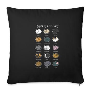 Cat Bread Funny Cat Gift Cat Mom Cat - Sofa pillowcase 17,3'' x 17,3'' (45 x 45 cm) - black - Front