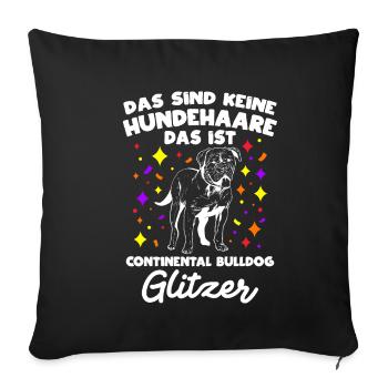 Continental Bulldog Hundebesitzer Hund Hundeliebha - Sofakissenbezug 45 x 45 cm - Schwarz - Vorne