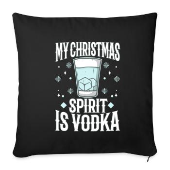Mon de Noël est la vodka - Housse de coussin décorative 45 x 45 cm - noir - Devant