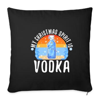 Mon de Noël est la vodka - Housse de coussin décorative 45 x 45 cm - noir - Devant