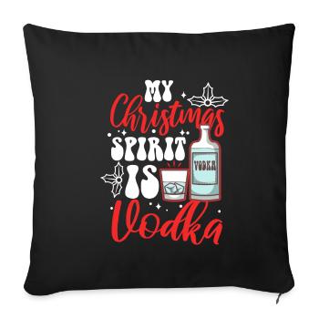 Mon de Noël est la vodka - Housse de coussin décorative 45 x 45 cm - noir - Devant