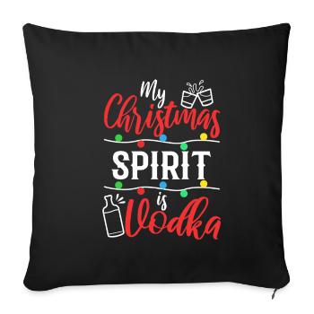 Mon de Noël est la vodka - Housse de coussin décorative 45 x 45 cm - noir - Devant
