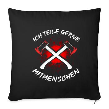 I like to share fellow human beings Zombie Halloween Party - Sofa pillowcase 17,3'' x 17,3'' (45 x 45 cm) - black - Front