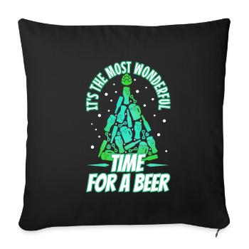 It's the most Wonderful time for a Beer - Sofa pillowcase 17,3'' x 17,3'' (45 x 45 cm) - black - Front